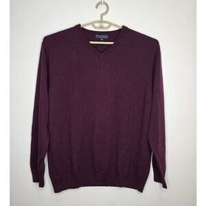 Hart Schaffner Marx maroon merino wool long sleeve v-neck sweater - 2XT 2XL tall